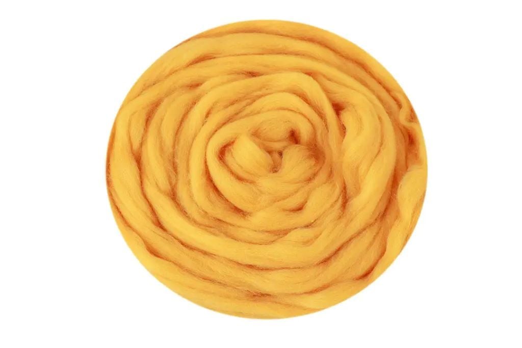 Вовна для валяння Яскравий лимон 50гр 100% натуральна вовна 239 Наша пряжа