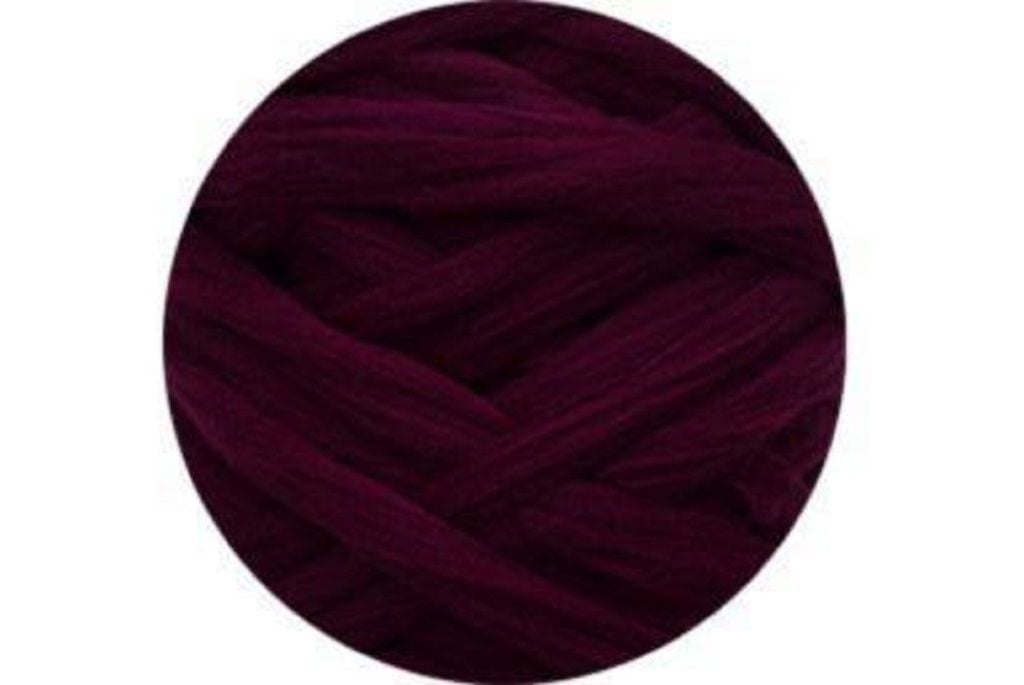 Вовна для валяння Бордо 50гр 100% натуральна вовна 483 Наша пряжа