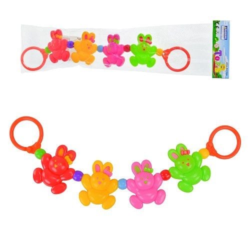 Брязкальце на резинці на візок 4 тваринки пакет 431BC/430-1 Китай