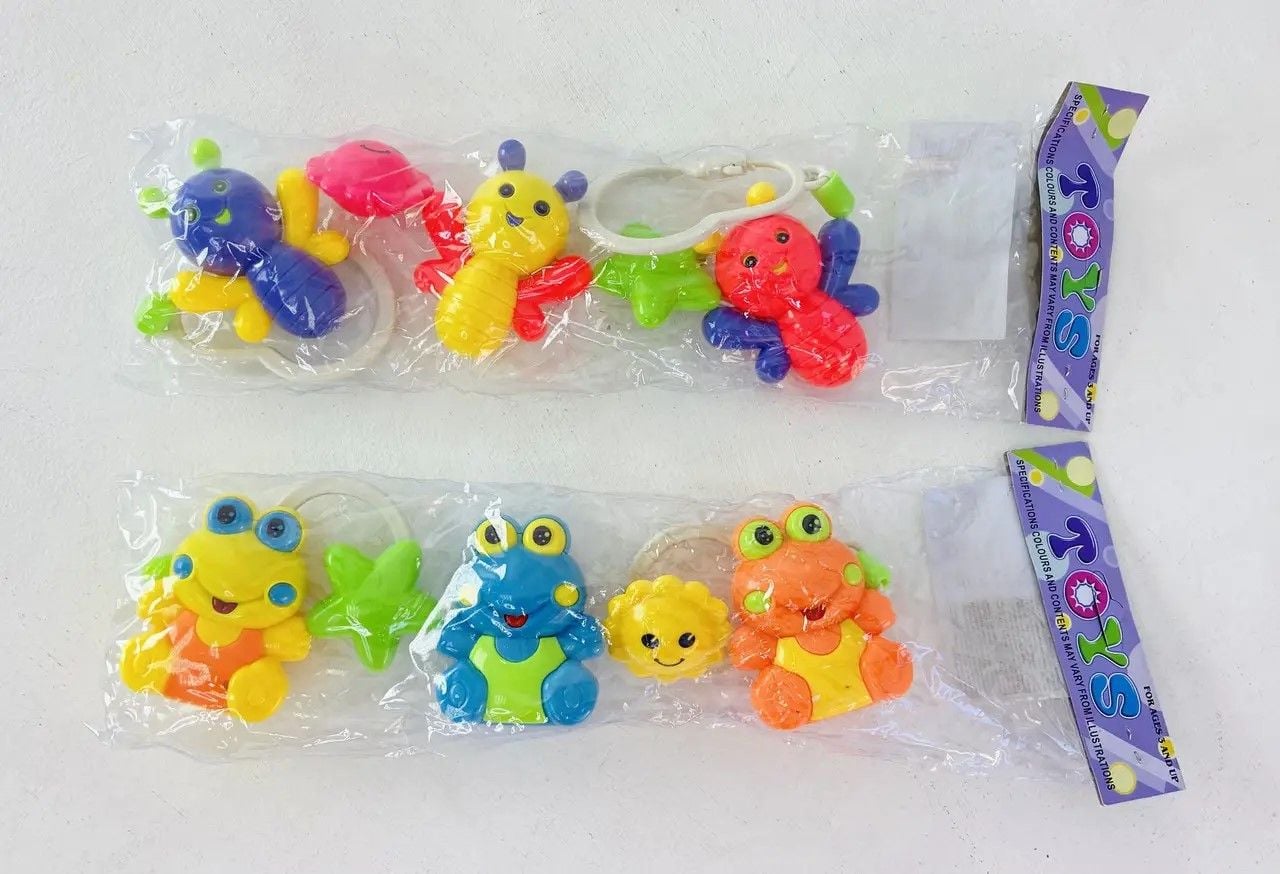 Брязкальце на коляску розтяжка тваринка мікс видів 3шт пакет KI-921 Китай